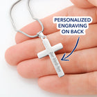 To Son - graduation journey  - Custom Card Cross Necklace