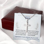 To Son - graduation wisdom proud parents  - Custom Card Cross Necklace