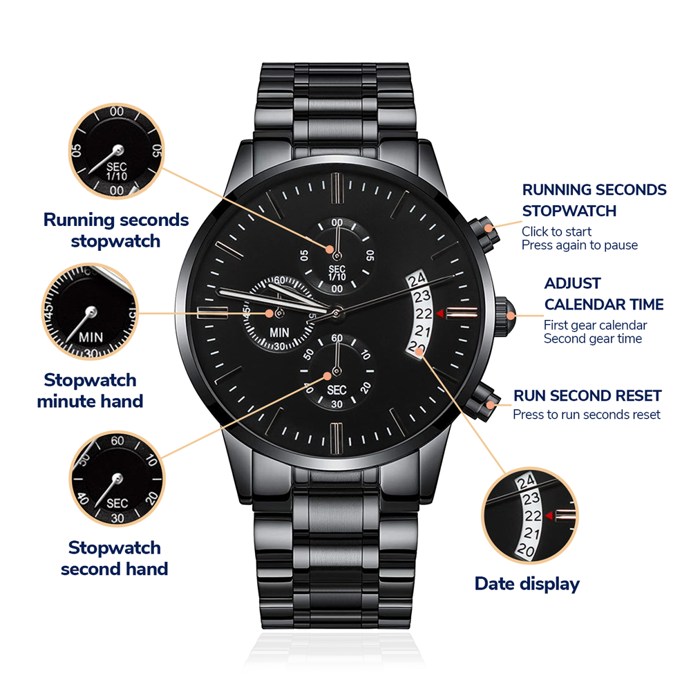 To Dad — Your Words on His Wrist | Engraved Luxury Chronograph Watch
