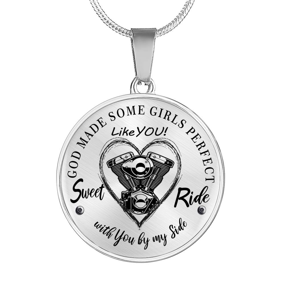 To my Wife Future Wife Ride Partner - God Made Some Girls Perfect - Sweet Ride  - Perfect Pendant Necklace