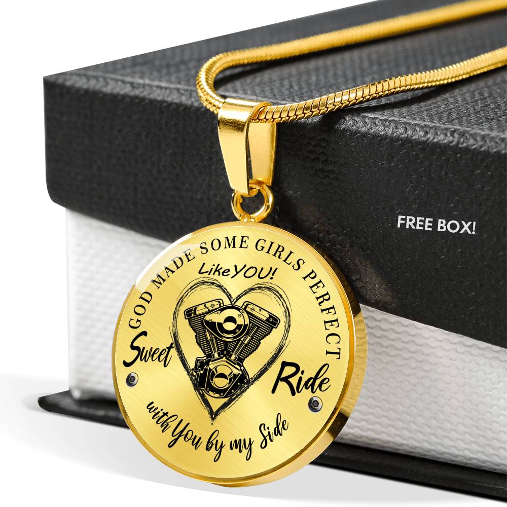 To my Wife Future Wife Ride Partner - God Made Some Girls Perfect - Sweet Ride  - Perfect Pendant Necklace