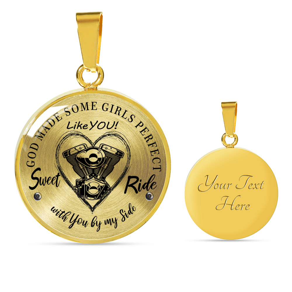 To my Wife Future Wife Ride Partner - God Made Some Girls Perfect - Sweet Ride  - Perfect Pendant Necklace