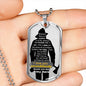 To Fireman Dad - thinking of you - love unconditionally - D Tag Necklace