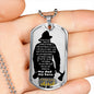 To Fireman Dad - my hero - D Tag Necklace