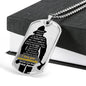 To Fireman Dad - thinking of you - love unconditionally - D Tag Necklace