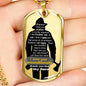 To Fireman Dad - thinking of you - love unconditionally - D Tag Necklace