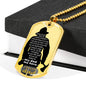 To Fireman Dad - my hero - D Tag Necklace
