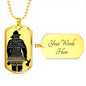 To Fireman Dad - thinking of you - love unconditionally - D Tag Necklace