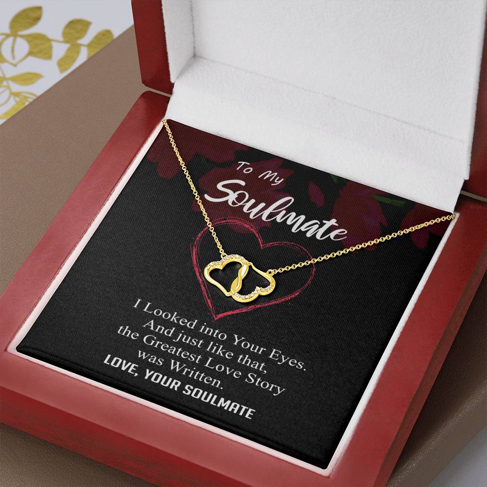 To my Soulmate - Greatest Love Story - Everlasting Love - Solid Gold Real Diamonds -Free Shipping