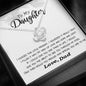To my Daughter - I hugged this pendant love and light - from Dad - Love Knot - BW